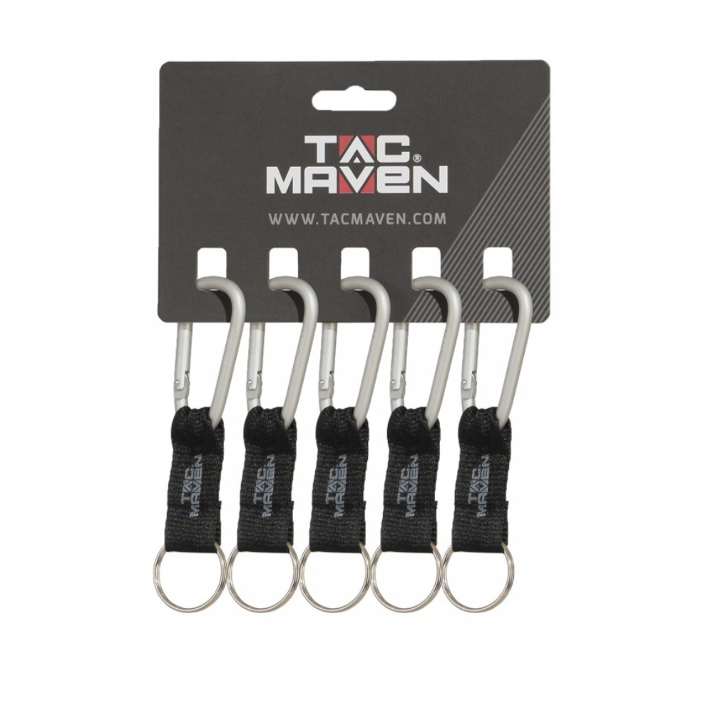 TAC MAVEN Moschettoni in alluminio da 6 mm Confezione da 5 clip per chiavi da esterno Attrezzatura da campeggio