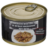 MFH Plat cuisiné en conserve haché de bœuf avec riz 400 g Nourriture de camping en plein air