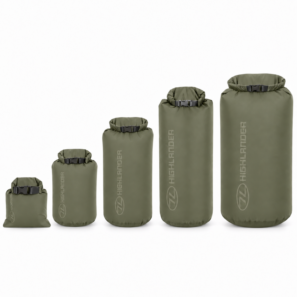Sacs étanches militaires écossais originaux, 1 à 40 l, avec boucle à dégagement rapide, olive