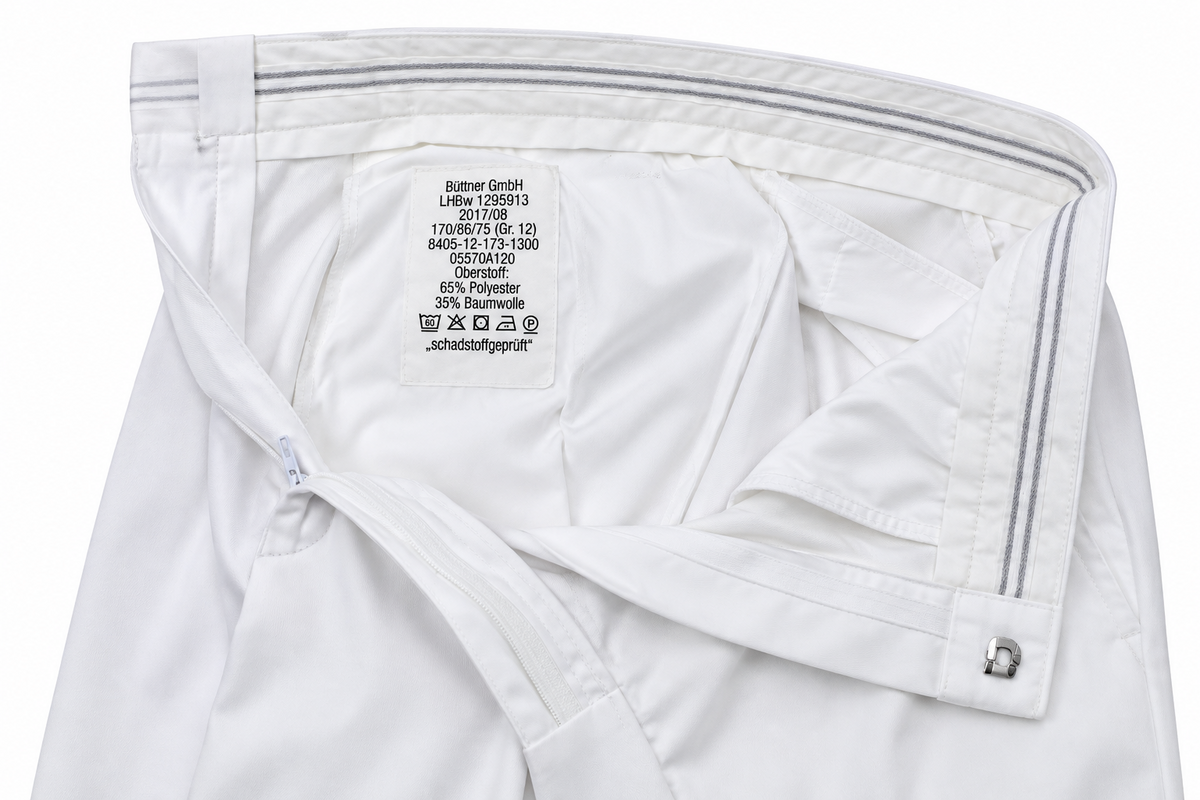 Pantalon de costume de la marine militaire allemande d'origine, uniforme de service formel blanc
