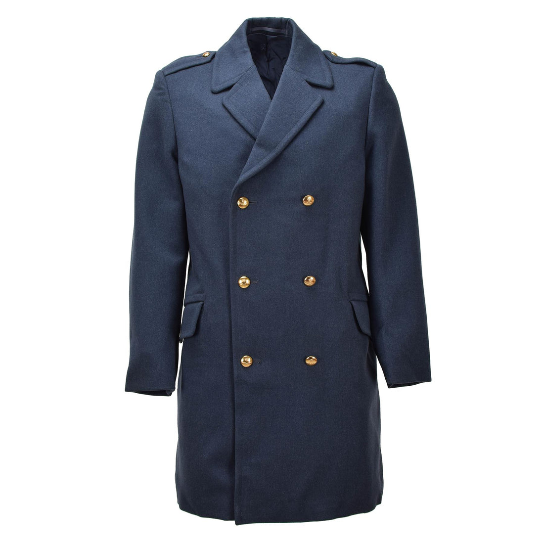 Cappotto doppiopetto in lana originale dell'esercito olandese blu