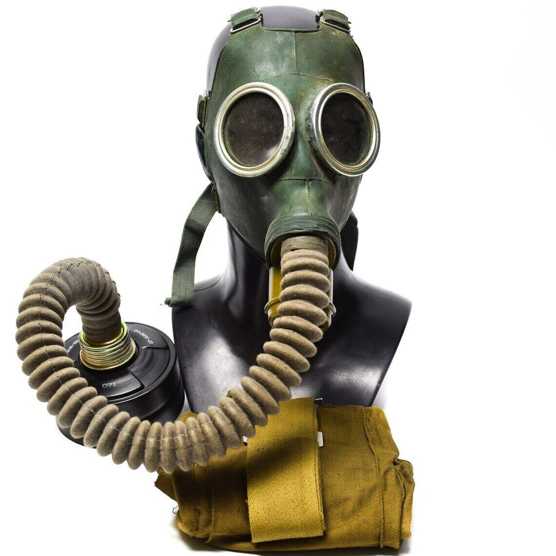 Maschera antigas GP-4 originale sovietica, kit militare vintage in eccedenza degli anni '60, in gomma grigia