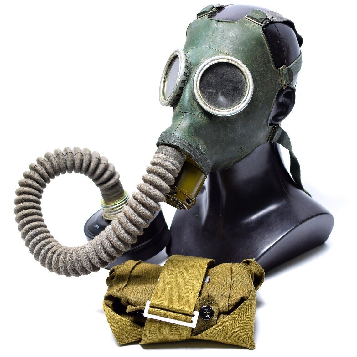 Maschera antigas GP-4 originale sovietica, kit militare vintage in eccedenza degli anni '60, in gomma grigia