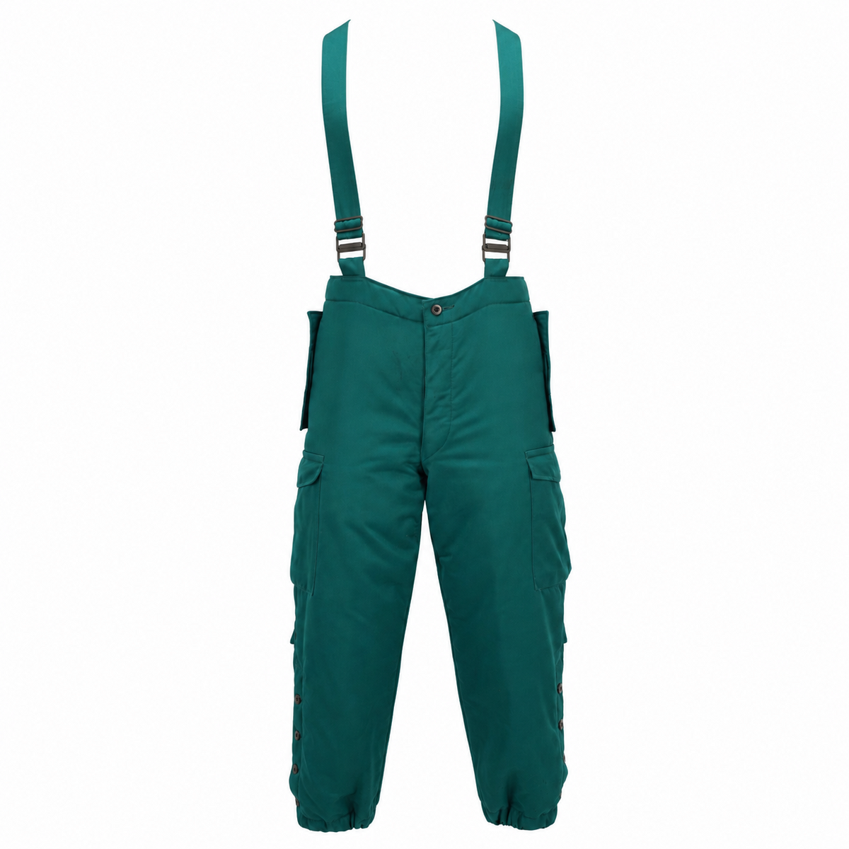 Original Austrian Military Thermal Bib Pants Cold Weather Insulated Green