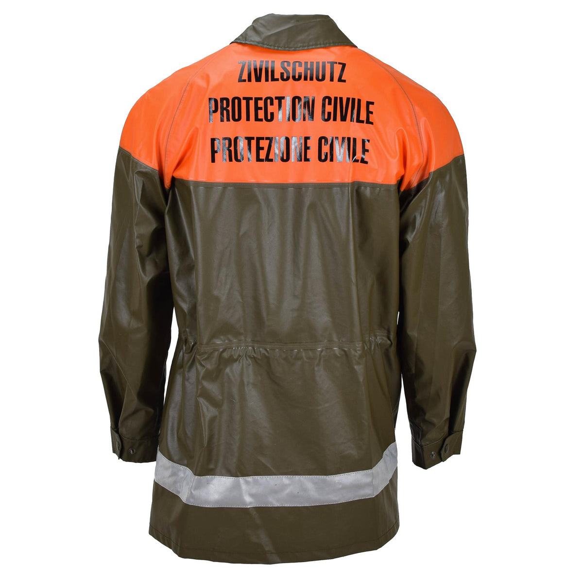 Veste de pluie imperméable originale de la Protection Civile Suisse Manteau Long Olive