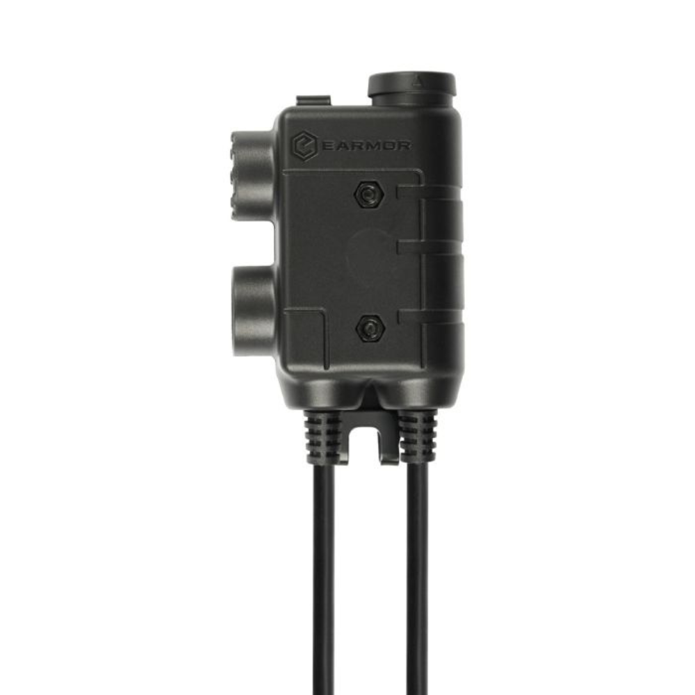 Adattatore doppio PTT Earmor Kenwood Baofeng Cuffie tattiche cablate a 2 pin nere