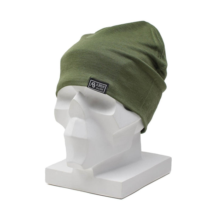 A.Blochl Bonnet en laine mérinos sports randonnée chapeaux casquette de montre respirante olive - GoMilitar