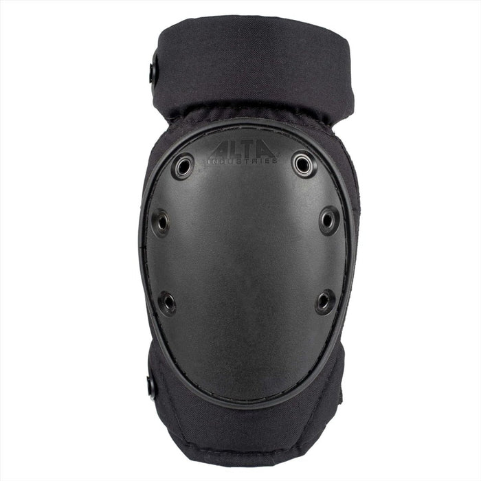 Taktischer Knieschoner AltaCONTOUR mit langer Kappe, ergonomischer Konturform und schwarzer Schutzhülle für Schlagfestigkeit
