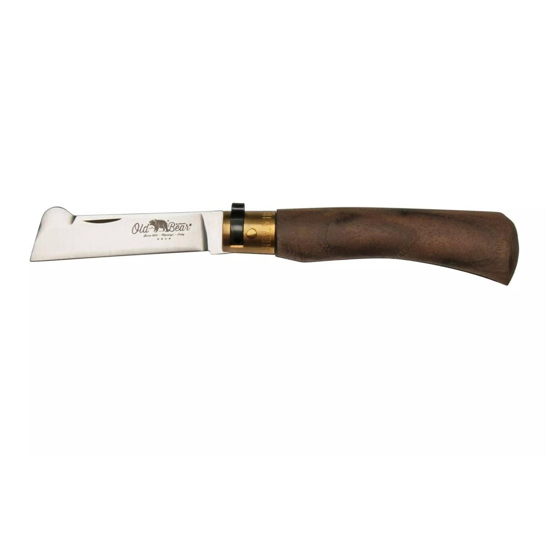Antonini Old Bear Klappmesser zum Pfropfen, 7,5 cm Griff aus Edelstahl, Walnussholz