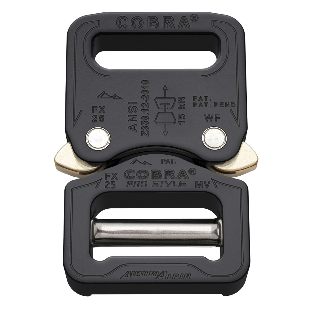 AustriAlpin COBRA PRO STYLE Gürtelschnalle 18 kN 25 mm Schnellverschluss Schwarz