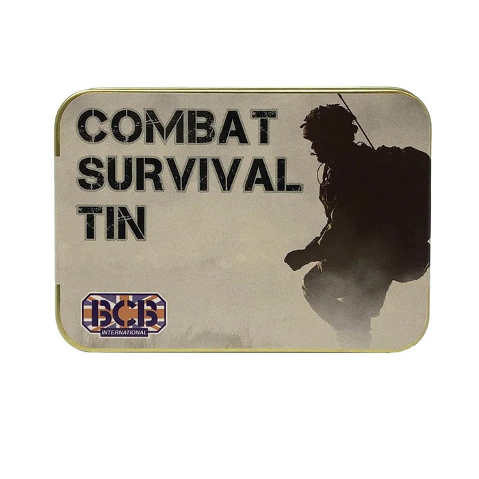 Combat Survival-Dose mit Silhouettendesign und „BCB“-Logo auf weißem Hintergrund