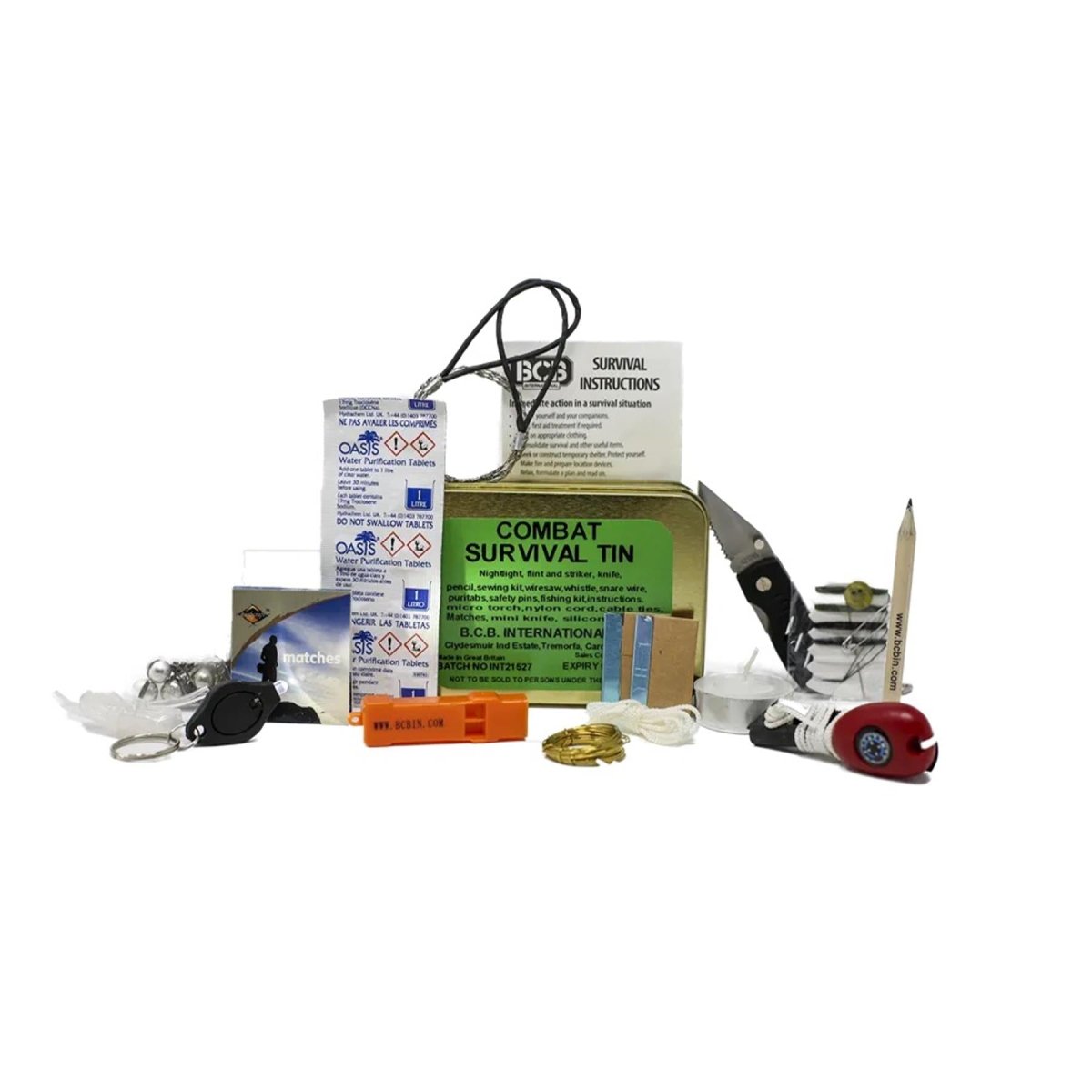 BCB Combat Survival Tin Essentials Rescue Survival Kit di emergenza di base per esterni