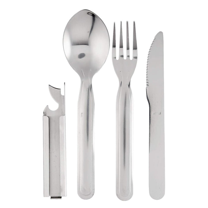 BCB KFS Set Couteau de Camping Fourchette Cuillère Ouvre-boîte Intégré Conception Durable - GoMilitar