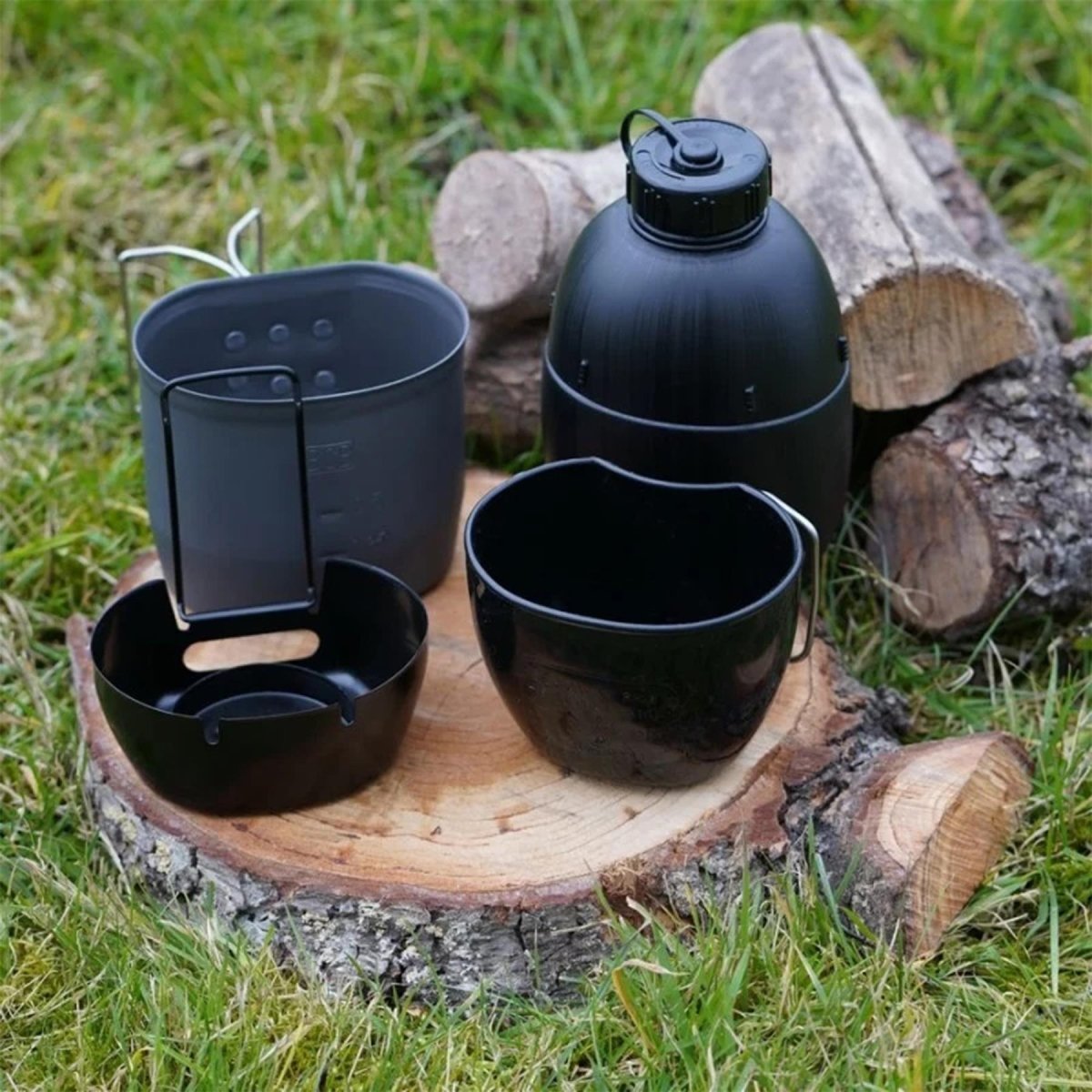 BCB Multi-Fuel Cooking System NATO flask aluminum stove set canteen black pouch