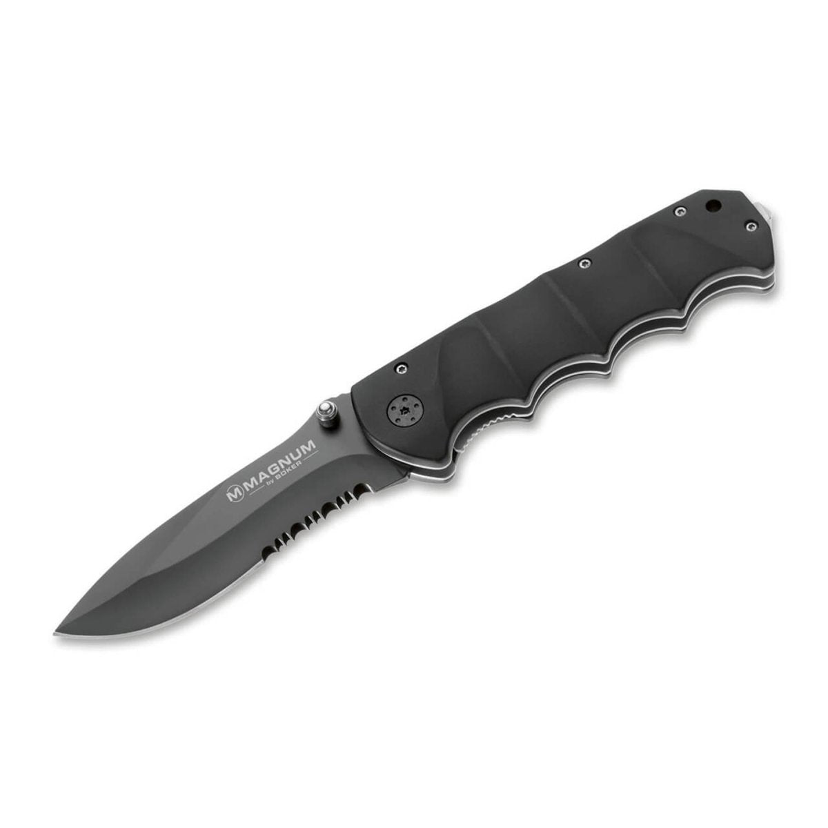 BOKER Black Spear Taschenmesser, Griff aus schwarz beschichtetem 440A-Edelstahl und Aluminium