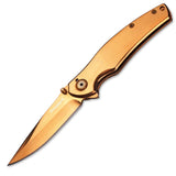 Boker Gold finger folding pocket knife anodized stainless steel 440A linerlock
