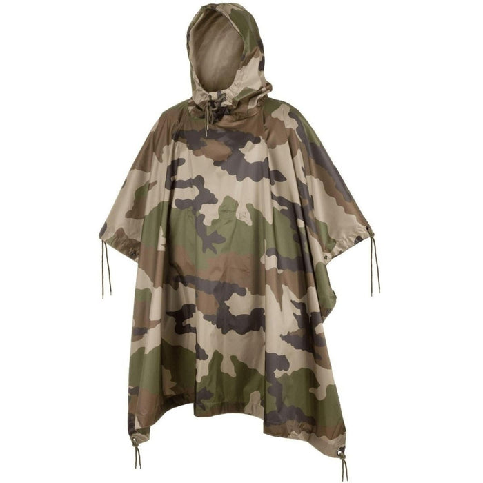 Wasserdichter Ripstop-Poncho-Umhang im CCE-Tarnmuster im Militärstil mit Kapuze für den Outdoor- und taktischen Einsatz