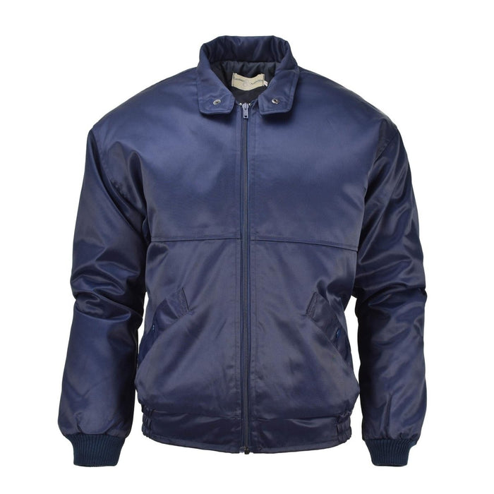 Blouson aviateur bleu Lambert des Forces de l'Air françaises avec doublure matelassée, coupe-vent, poignets élastiques et poches latérales.