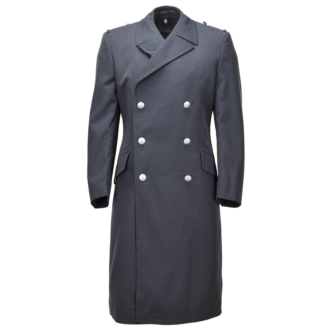 Manteau long à double boutonnage militaire original de la Bundeswehr allemande gris