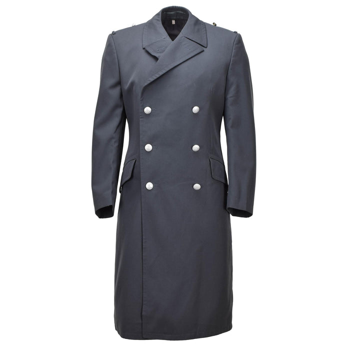 Original German Bundeswehr Military Double-Breasted Long Overcoat Gray
