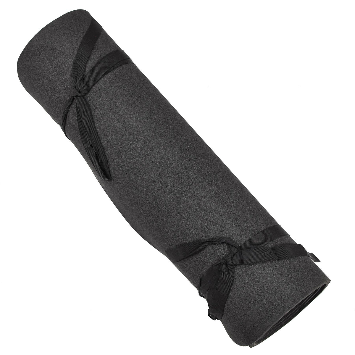 Original deutsche Militär-Schaumstoff-Schlafmatte, aufrollbar, Camping, Wandern, Grau, Schwarz