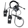 Earmor Dual PTT Adapter Kenwood Baofeng 2 Pin Wired Tactical Headset Schwarz