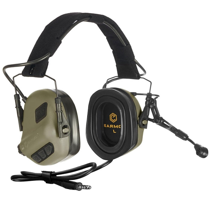 Cuffie elettroniche per protezione acustica EARMOR M32 Plus Olive tattiche - GoMilitar