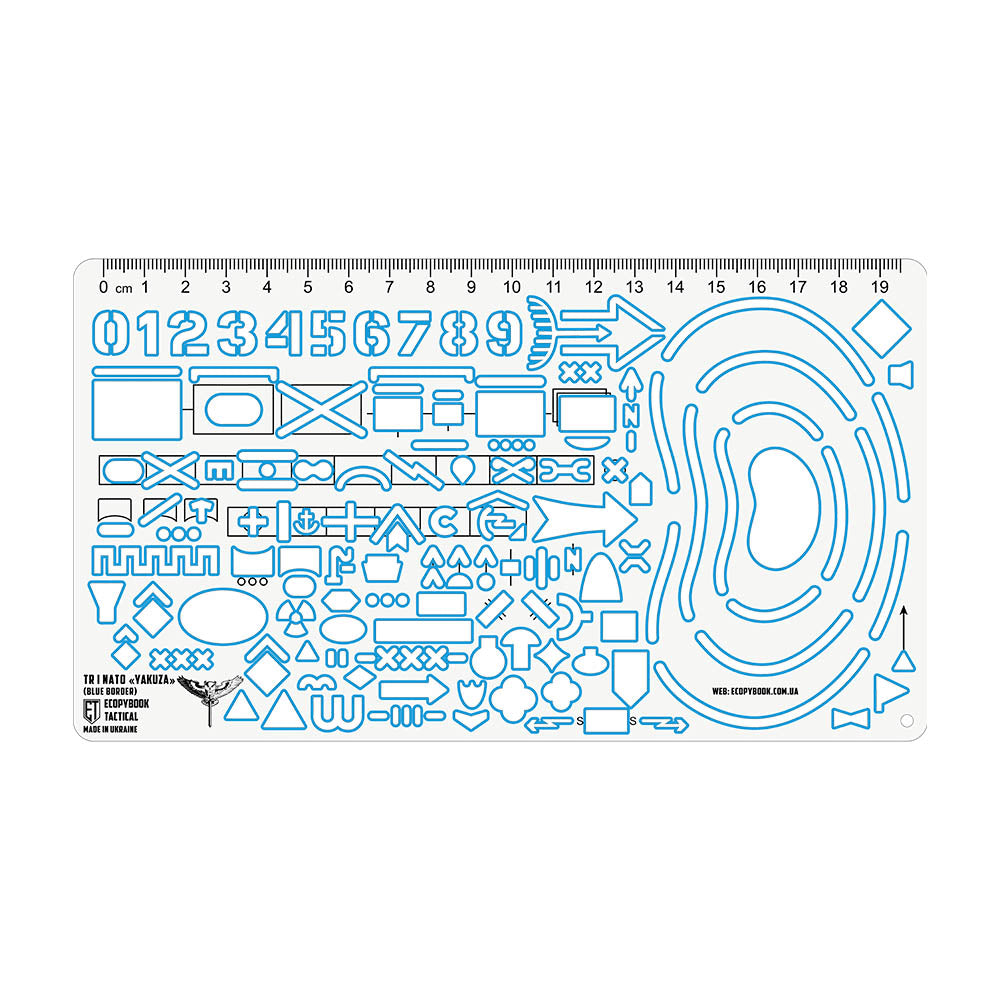 Ecopybook Règle de Scout Tactique Outil de Carte Militaire OTAN UA Bordure Bleue