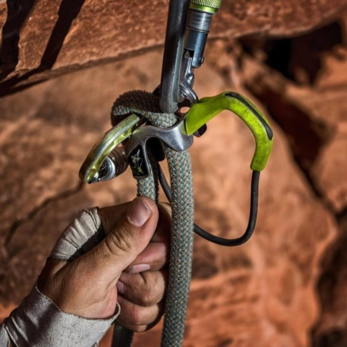 Edelrid Megal Jul Belay Kit Bulletproof Screw Auto Braking Belay Device Oasis