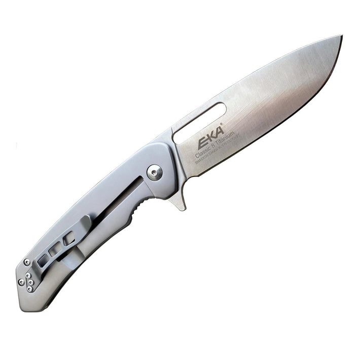 EKA Brand Swedish Classic 8 Taschenmesser, Titangriff, 57 HRC rostfreie Klinge – GoMilitar
