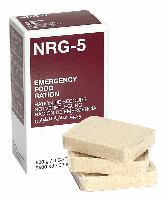 NRG-5 Notnahrungsrationspaket mit 9 Energieriegeln, kompaktes und nährstoffreiches Überlebensfutter zum Wandern und Vorbereiten