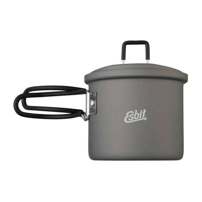 Pot léger ESBIT 625 ml Camping en aluminium anodisé dur avec poignée pliante gris - GoMilitar