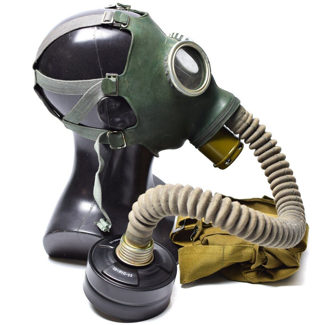 Maschera antigas GP-4 originale sovietica, kit militare vintage in eccedenza degli anni '60, in gomma grigia