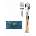 Opinel Picnic+ N°08 Ménagère Couteau Pliant Cuillère Fourchette Camping Hêtre