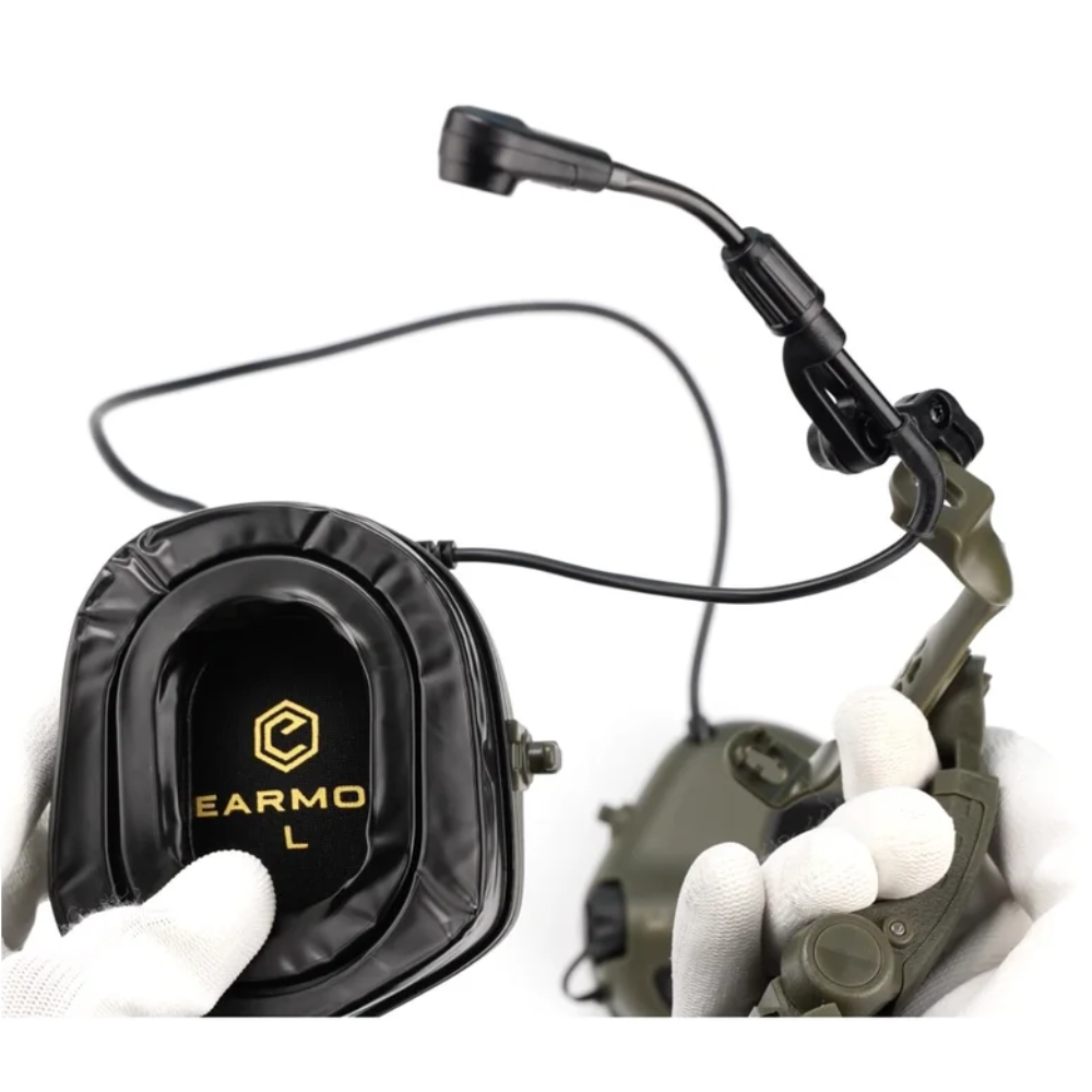 Adattatore per binario per casco EARMOR M16A ARC serie PLUS Protezione per l'udito Coyote Brown