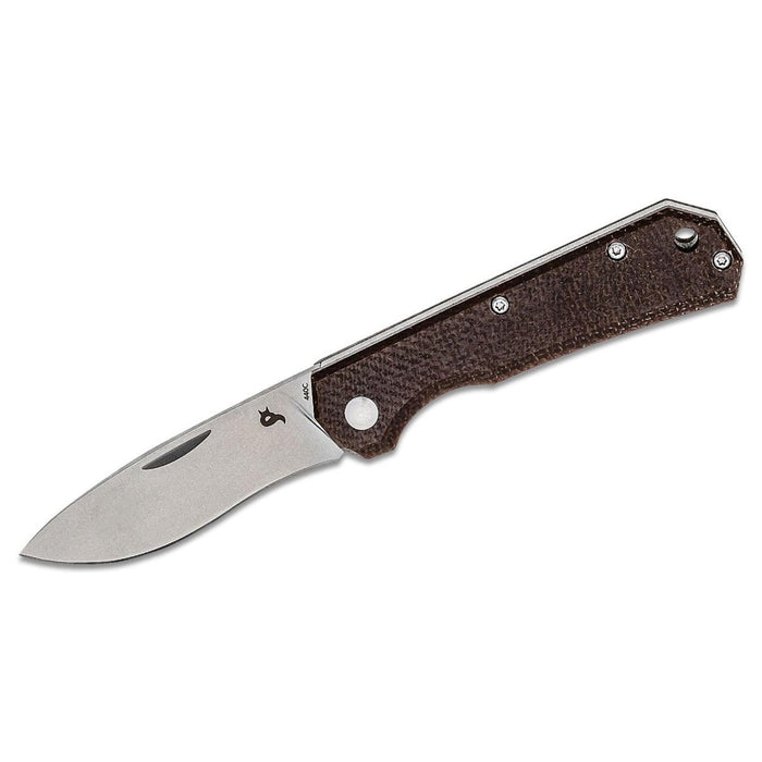 Fox Knives Brand CIOL Klappmesser Micarta-Stahl 440C satinierte Lederscheide – GoMilitar