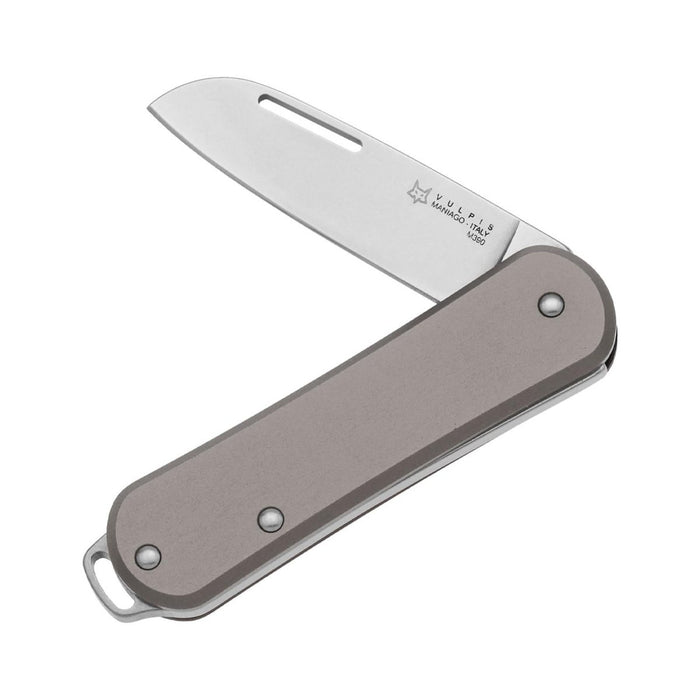 Fox Knives VULPIS Klapptaschenmesser Drop Point Edelstahl M390 Grau - GoMilitar