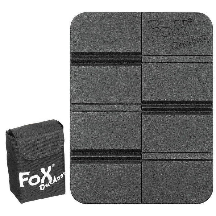 Fox Outdoor Thermo-Sitzpolster, rutschfest, faltbar, Molle-Tasche im Lieferumfang enthalten, Schwarz – GoMilitar