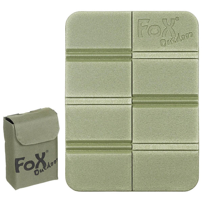 Fox Outdoor Thermo-Sitzpolster, rutschfest, faltbar, Molle-Tasche im Lieferumfang enthalten, Olive – GoMilitar