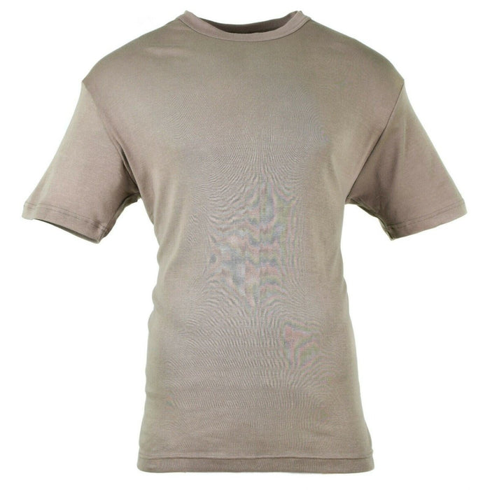 Original österreichisches Armee-Kurzarm-Baumwoll-T-Shirt in Khaki, leichtes und atmungsaktives Militärhemd, neu.