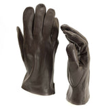 Gants militaires belges authentiques en cuir noir marron, surplus militaire à doigts complets