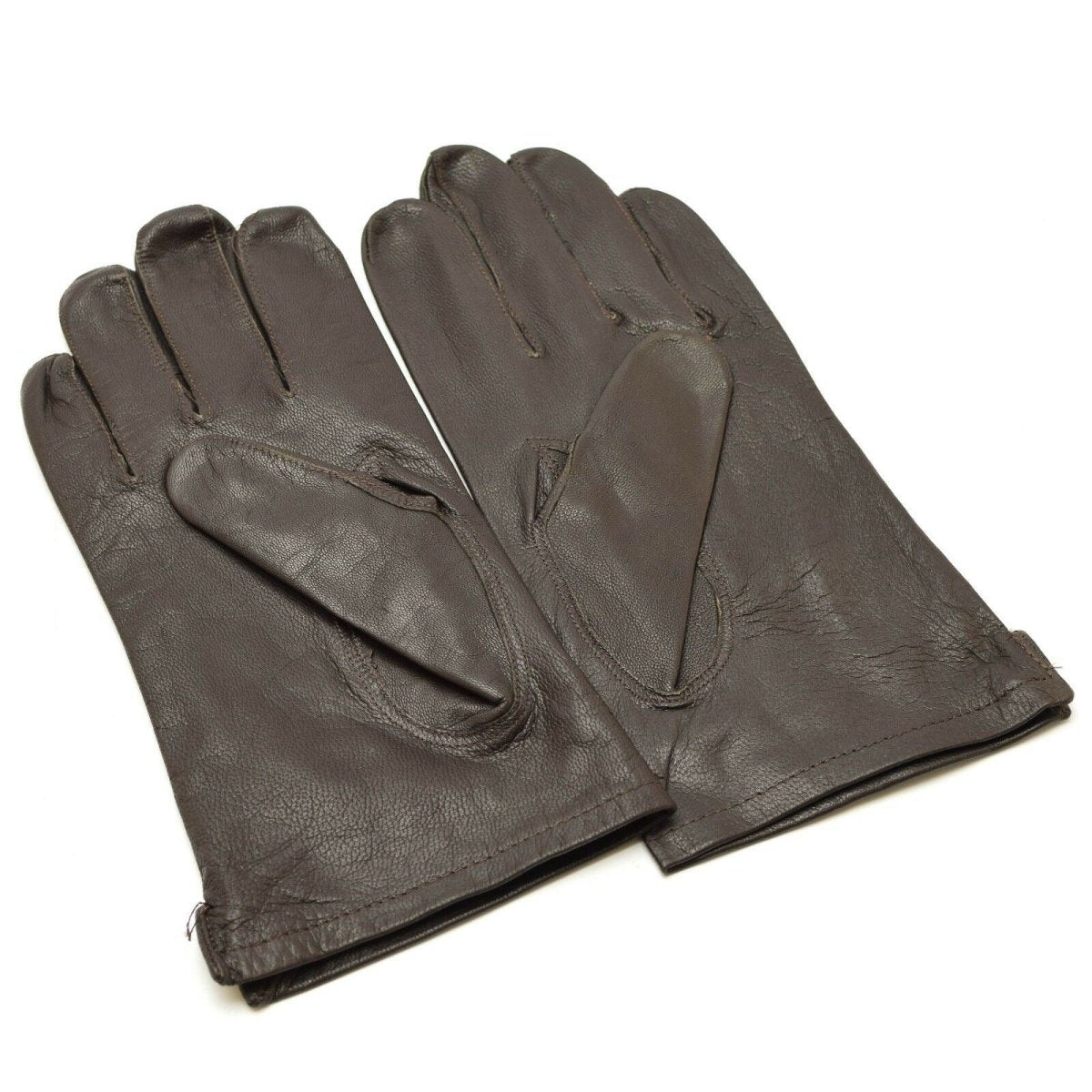 Echte belgische Armeehandschuhe Leder schwarz braun Militär Vollfinger Überschuss