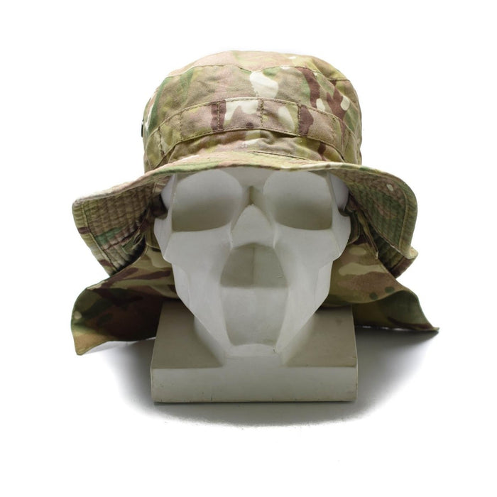 Véritable chapeau militaire britannique Bush MTP camouflage rabat de cou Panama Boonie chapeau NOUVEAU - GoMilitar