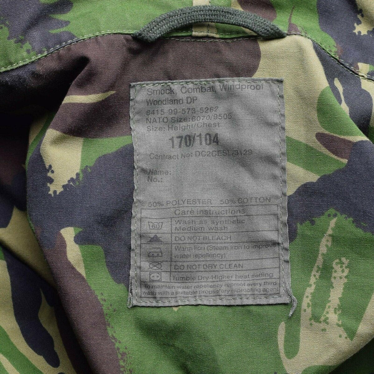 Veste de combat militaire britannique authentique à capuche coupe-vent camouflage DPM