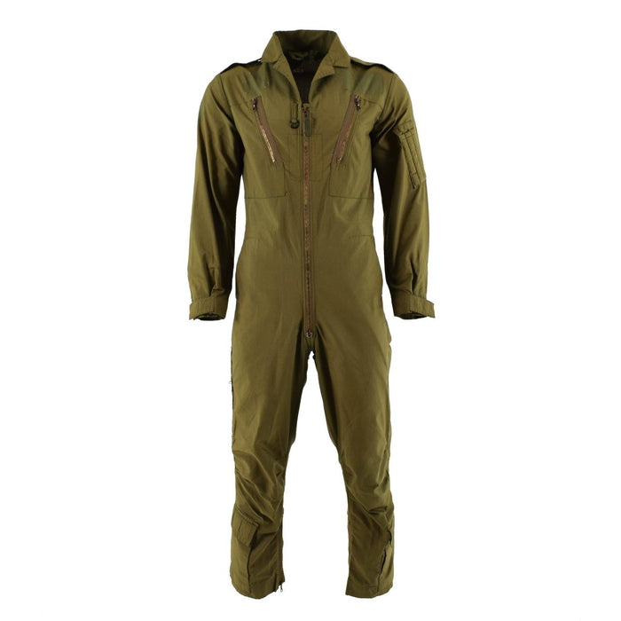 Tuta verde oliva autentica della Royal Air Force britannica con cerniera e tasche multiple, surplus militare.