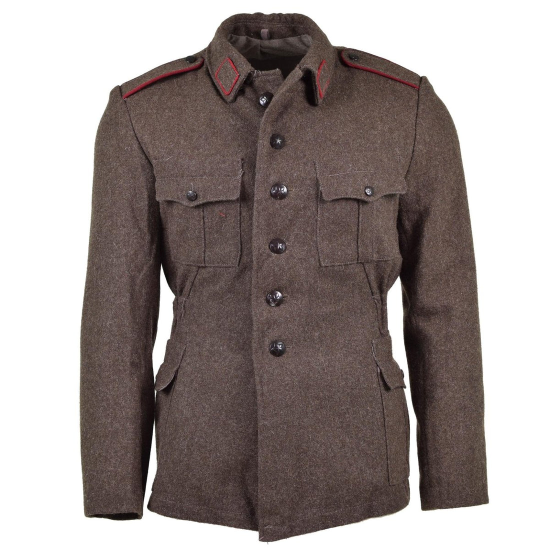 GENUINE BULGARIAN ARMY JACKET WOOL MILITARY-ISSUE SURPLUS UNIFORM GREY-BROWN