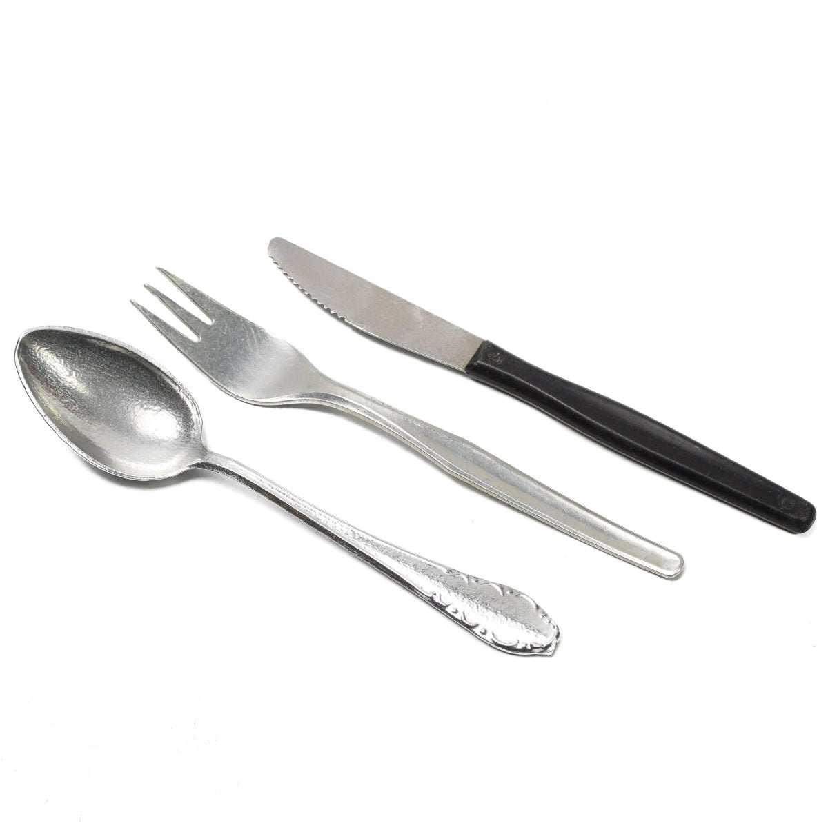 Véritable ensemble de couverts en aluminium de l'armée tchèque 3 pièces sac blanc surplus militaire