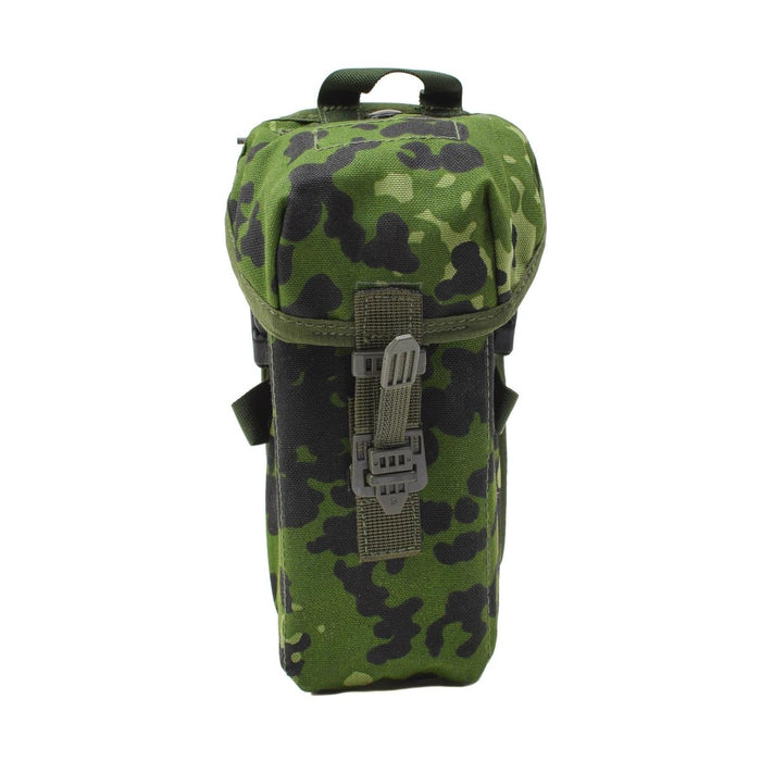 Echte LMG-Magazintasche im Tarnmuster des dänischen Militärs mit sicherer Gürtelbefestigung und Schnellverschlussschnalle im M96-Muster