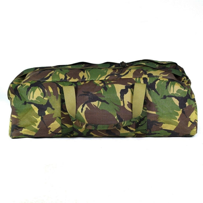 Borsa da weekend mimetica per boschi DPM dell'esercito olandese originale con chiusura a cerniera e maniglie per il trasporto resistenti per uso esterno