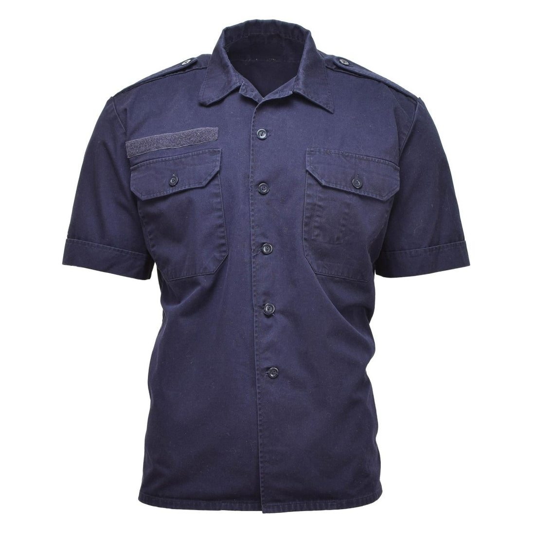 Genuine Dutch military shirts short sleeves buttoned solid blue military surplus